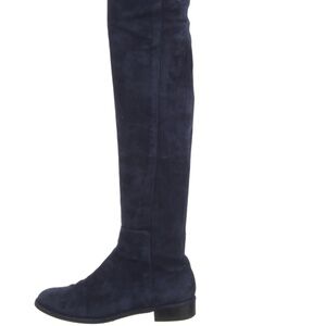 Stuart Weitzman Over the Knee Boots 8 Suede Navy Blue